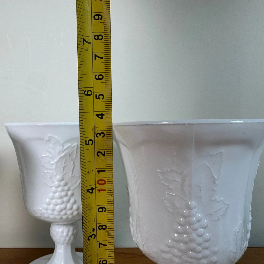 Vintage Westmoreland Milk Glass Harvest Grape Water Goblets Set of 4 White